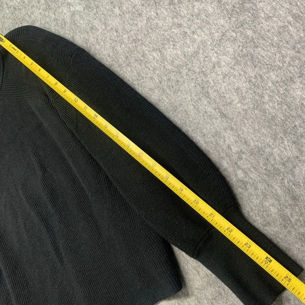 Ann Taylor PETITE Women's Black Ribbed Sweater Top Shirt Capsule Classy- Size LP - Picture 7 of 9